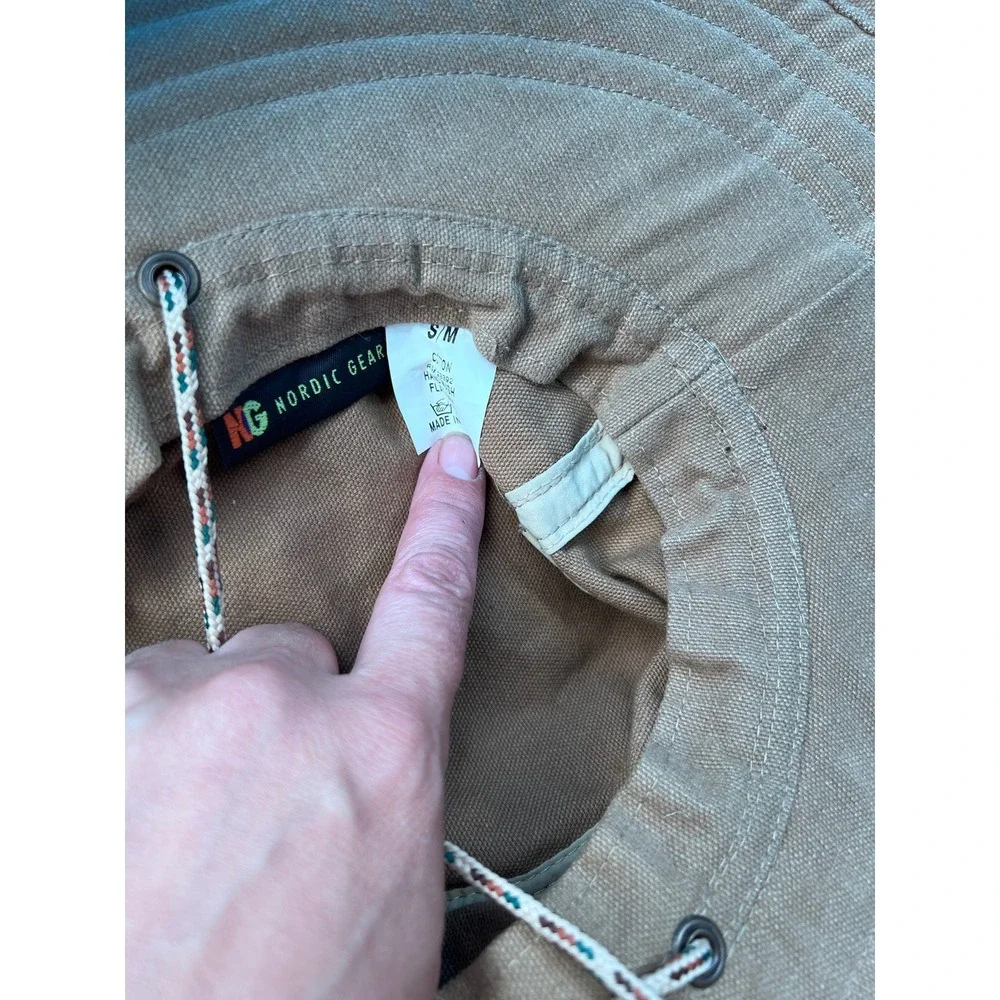 Gorpcore Unisex Nordic Gear Canvas Sun Hat S/M Tan Khaki